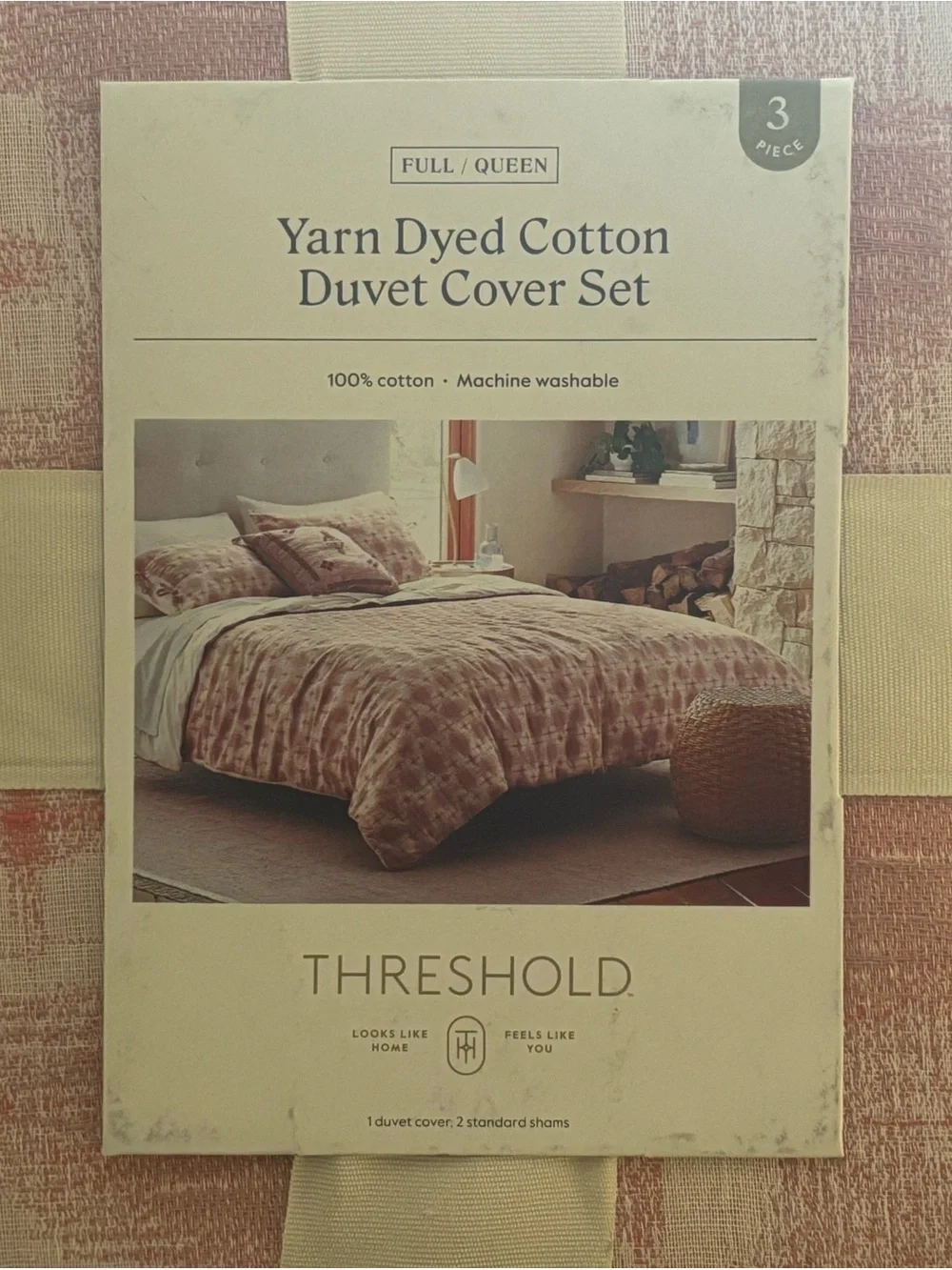 Threshold Yarn Dyed Cotton Duvet Cover Set - Blush Pink